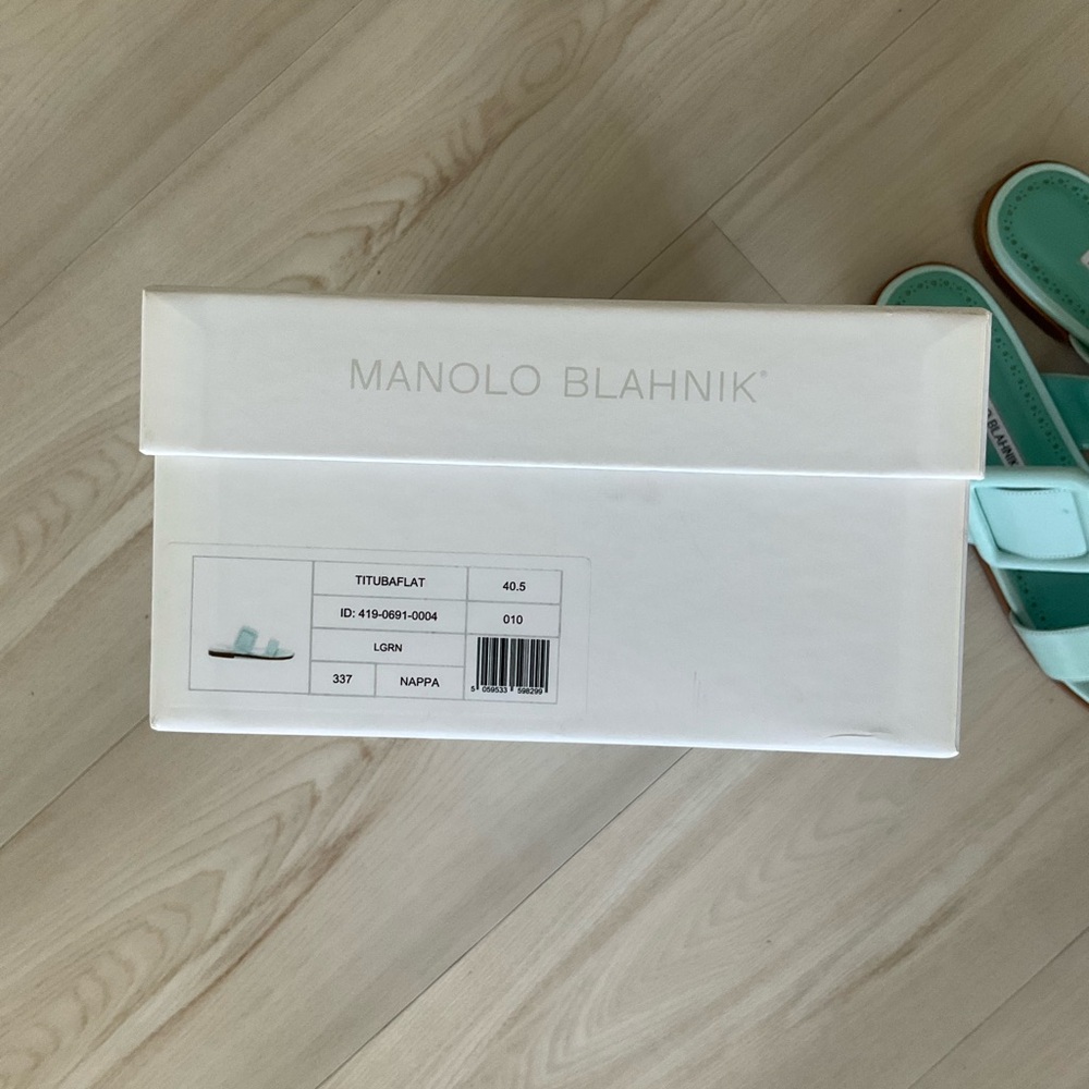 Manolo Blahnik Light Blue Buckle Sandals - Picture 6 of 6